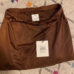 Brown With Jean Skirt